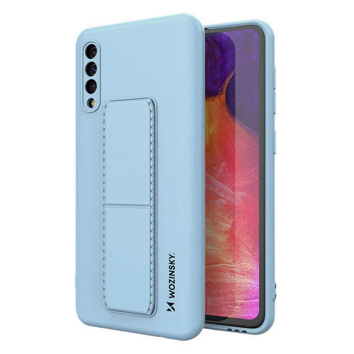 Wozinsky Kickstand Case Silicone Stand Cover for Samsung Galaxy A50 / A30s Light Blue - TopMag