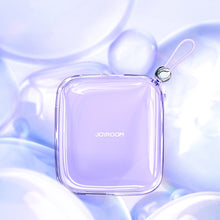 Заредете изображение във визуализатора на галерията – Joyroom powerbank 10000mAh Jelly Series 22.5W with built-in Lightning cable violet (JR-L003)
