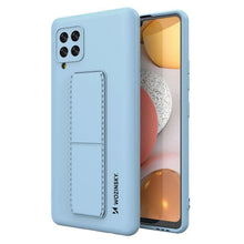 Заредете изображение във визуализатора на галерията – Wozinsky Kickstand Case Silicone Stand Cover for Samsung Galaxy A42 5G Light Blue - TopMag
