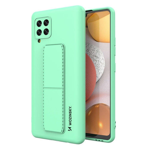 Wozinsky Kickstand Case Silicone Stand Cover for Samsung Galaxy A42 5G Mint - TopMag