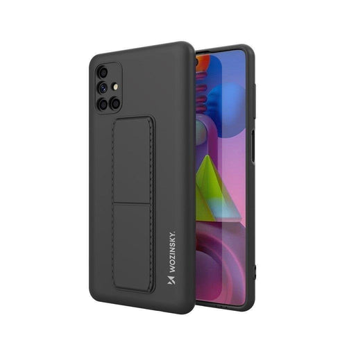 Wozinsky Kickstand Case silicone stand cover for Samsung Galaxy M51 black - TopMag