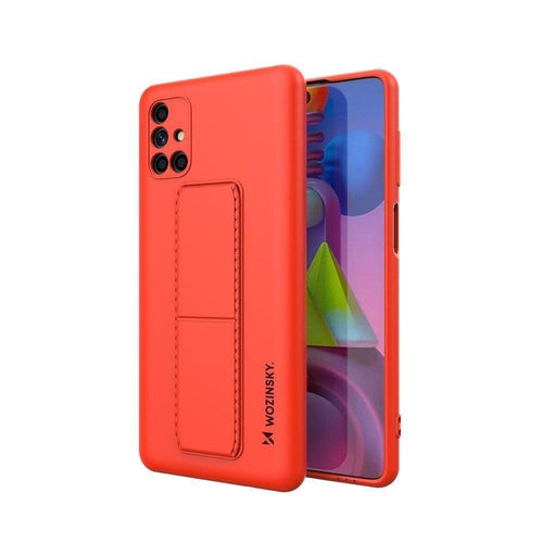 Wozinsky Kickstand Case silicone stand cover for Samsung Galaxy M51 red - TopMag