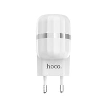 Заредете изображение във визуализатора на галерията – Зарядно Hoco /2 usb x 2,4a/ + кабел type c  c41a бял - само за 19.2 лв
