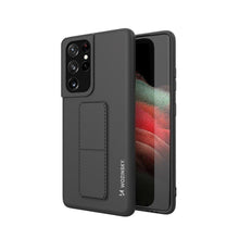 Заредете изображение във визуализатора на галерията – Wozinsky Kickstand Case Silicone Stand Cover for Samsung Galaxy S21 Ultra 5G Black - TopMag
