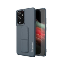 Заредете изображение във визуализатора на галерията – Wozinsky Kickstand Case silicone stand cover for Samsung Galaxy S21 Ultra 5G navy blue - TopMag
