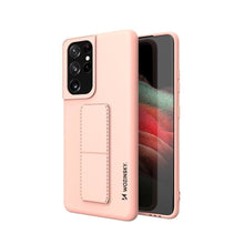 Заредете изображение във визуализатора на галерията – Wozinsky Kickstand Case Silicone Stand Cover for Samsung Galaxy S21 Ultra 5G Pink - TopMag
