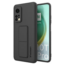Заредете изображение във визуализатора на галерията – Wozinsky Kickstand Case Silicone Stand Cover for Xiaomi Mi 10T Pro / Mi 10T Black - TopMag
