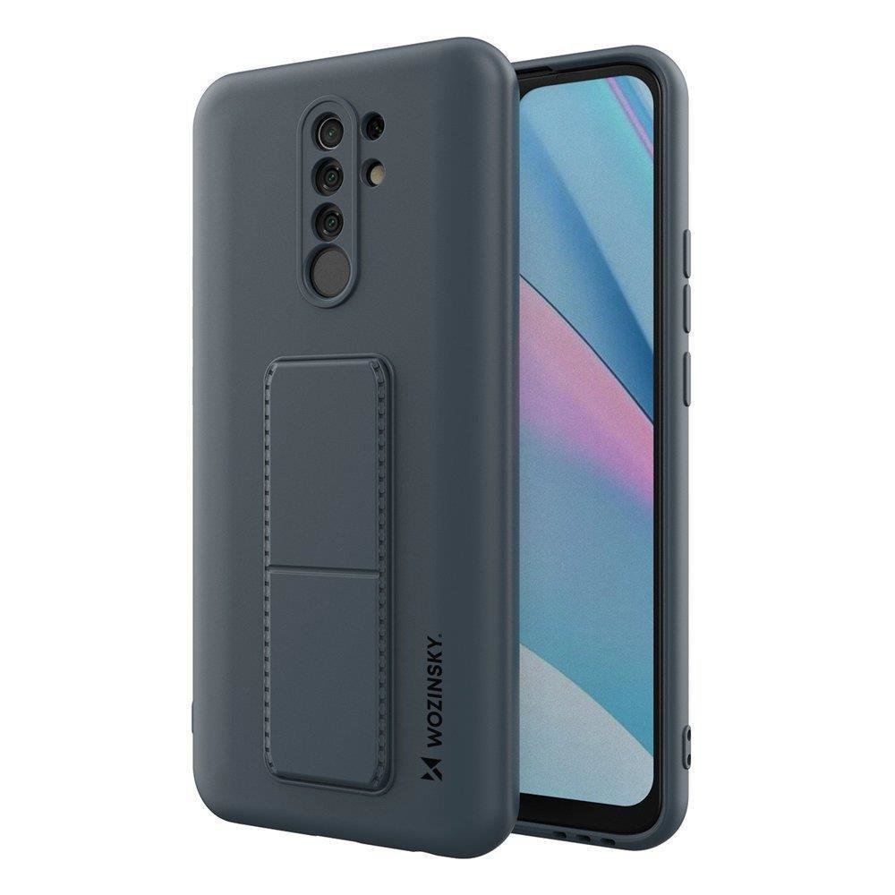 Wozinsky Kickstand Case Silicone Stand Cover for Xiaomi Redmi 9 Blue - TopMag