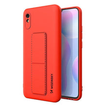 Заредете изображение във визуализатора на галерията – Wozinsky Kickstand Case Silicone Stand Cover for Xiaomi Redmi Note 9 Pro / Redmi Note 9S Red - TopMag
