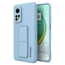 Заредете изображение във визуализатора на галерията – Wozinsky Kickstand Case Silicone Stand Cover for Xiaomi Mi 10T Pro / Mi 10T Light Blue - TopMag

