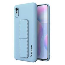 Заредете изображение във визуализатора на галерията – Wozinsky Kickstand Case Silicone Stand Cover for Xiaomi Redmi Note 9 Pro / Redmi Note 9S Light Blue - TopMag
