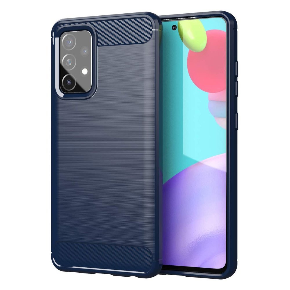 Carbon Case Flexible Cover TPU Case for Samsung Galaxy A72 4G blue - TopMag