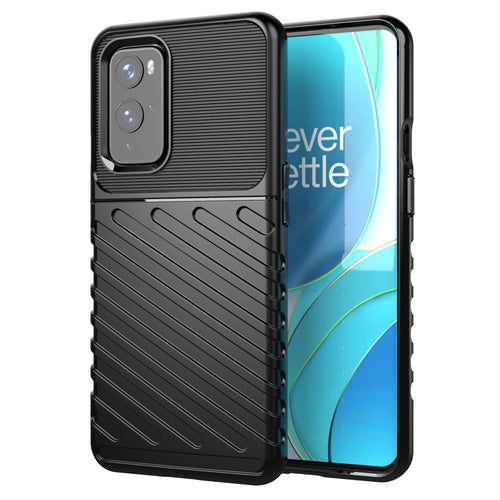 Thunder Case Flexible Tough Rugged Cover TPU Case for OnePlus 9 black - TopMag
