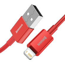 Заредете изображение във визуализатора на галерията – Baseus Superior USB cable - Lightning 2.4 A 2 m red (CALYS-C09) - TopMag

