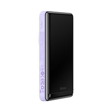 Заредете изображение във визуализатора на галерията – Baseus Magnetic Bracket Wireless Fast Charge Power Bank 10000mAh 20W Purple（With Xiaobai series fast charging Cable Type-C to Type-C 60W(20V/3A) 50cm White）
