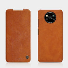 Заредете изображение във визуализатора на галерията – Nillkin Qin leather holster cover for Xiaomi Poco X3 NFC / Poco X3 Pro brown - TopMag

