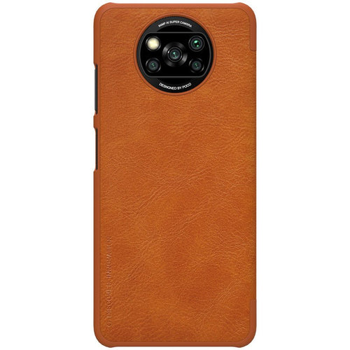 Nillkin Qin leather holster cover for Xiaomi Poco X3 NFC / Poco X3 Pro brown - TopMag