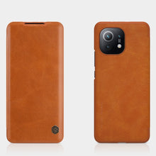 Заредете изображение във визуализатора на галерията – Nillkin Qin original leather case cover for Xiaomi Mi 11 brown - TopMag

