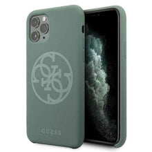 Заредете изображение във визуализатора на галерията – Guess GUHCN58LS4GKA iPhone 11 Pro khaki hard case Silicone 4G Tone On Tone

