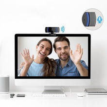 Заредете изображение във визуализатора на галерията – Papalook Full HD 1080p webcam with microphone for laptop monitor computer black (AF925) - TopMag
