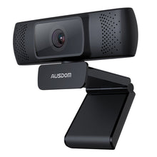 Заредете изображение във визуализатора на галерията – Ausdom webcam Full HD 1080p with microphone for laptop monitor computer black (AF640) - TopMag
