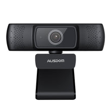 Заредете изображение във визуализатора на галерията – Ausdom webcam Full HD 1080p with microphone for laptop monitor computer black (AF640) - TopMag
