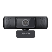 Заредете изображение във визуализатора на галерията – Ausdom webcam Full HD 1080p with microphone for laptop monitor computer black (AF640) - TopMag
