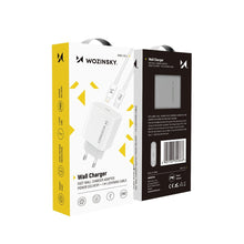 Заредете изображение във визуализатора на галерията – Wozinsky fast EU USB Type C Power Delivery 20W wall charger + cable USB Type C / Lightning cable 1m white - TopMag
