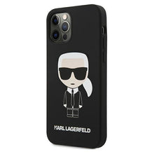 Заредете изображение във визуализатора на галерията – Karl Lagerfeld KLHCP12LSLFKBK iPhone 12 Pro Max 6,7" hardcase czarny/black Silicone Iconic - TopMag
