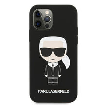 Заредете изображение във визуализатора на галерията – Karl Lagerfeld KLHCP12LSLFKBK iPhone 12 Pro Max 6,7" hardcase czarny/black Silicone Iconic - TopMag
