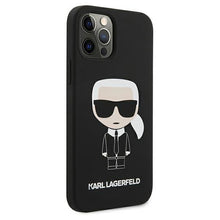 Заредете изображение във визуализатора на галерията – Karl Lagerfeld KLHCP12LSLFKBK iPhone 12 Pro Max 6,7" hardcase czarny/black Silicone Iconic - TopMag
