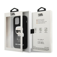 Заредете изображение във визуализатора на галерията – Karl Lagerfeld KLHCP12LSLFKBK iPhone 12 Pro Max 6,7" hardcase czarny/black Silicone Iconic - TopMag
