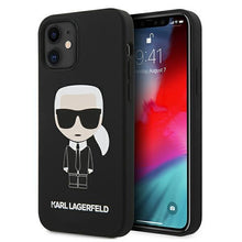 Заредете изображение във визуализатора на галерията – Karl Lagerfeld KLHCP12SSLFKBK iPhone 12 mini 5,4" hardcase czarny/black Silicone Iconic - TopMag

