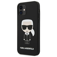 Заредете изображение във визуализатора на галерията – Karl Lagerfeld KLHCP12SSLFKBK iPhone 12 mini 5,4" hardcase czarny/black Silicone Iconic - TopMag
