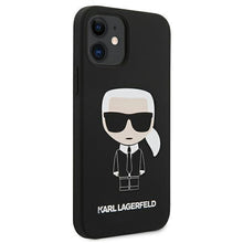 Заредете изображение във визуализатора на галерията – Karl Lagerfeld KLHCP12SSLFKBK iPhone 12 mini 5,4" hardcase czarny/black Silicone Iconic - TopMag
