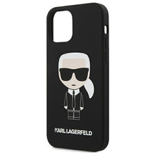 Заредете изображение във визуализатора на галерията – Karl Lagerfeld KLHCP12SSLFKBK iPhone 12 mini 5,4" hardcase czarny/black Silicone Iconic - TopMag

