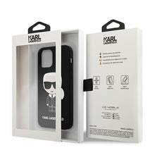 Заредете изображение във визуализатора на галерията – Karl Lagerfeld KLHCP12SSLFKBK iPhone 12 mini 5,4" hardcase czarny/black Silicone Iconic - TopMag
