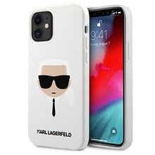 Заредете изображение във визуализатора на галерията – Karl Lagerfeld KLHCP12SSLKHWH iPhone 12 mini 5,4" biały/white hardcase Silicone Karl`s Head - TopMag
