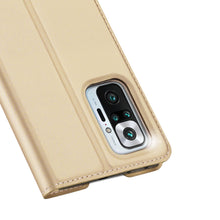 Заредете изображение във визуализатора на галерията – DUX DUCIS Skin Pro Bookcase type case for Xiaomi Redmi Note 10 Pro golden - TopMag
