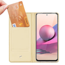 Заредете изображение във визуализатора на галерията – DUX DUCIS Skin Pro Bookcase type case for Xiaomi Redmi Note 10 / Redmi Note 10S golden - TopMag
