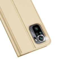 Заредете изображение във визуализатора на галерията – DUX DUCIS Skin Pro Bookcase type case for Xiaomi Redmi Note 10 / Redmi Note 10S golden - TopMag
