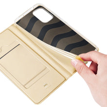 Заредете изображение във визуализатора на галерията – DUX DUCIS Skin Pro Bookcase type case for Xiaomi Redmi Note 10 / Redmi Note 10S golden - TopMag

