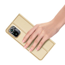 Заредете изображение във визуализатора на галерията – DUX DUCIS Skin Pro Bookcase type case for Xiaomi Redmi Note 10 / Redmi Note 10S golden - TopMag
