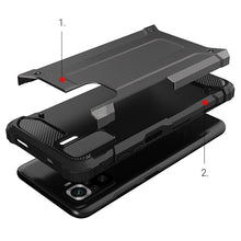 Заредете изображение във визуализатора на галерията – Hybrid Armor Case Tough Rugged Cover for Xiaomi Redmi Note 10 Pro black - TopMag
