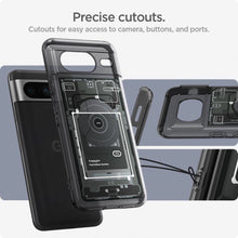 Заредете изображение във визуализатора на галерията – Spigen Ultra Hybrid case for Google Pixel 8 - dark gray (Zero One pattern)
