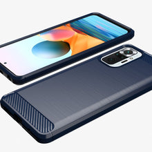 Заредете изображение във визуализатора на галерията – Carbon Case Flexible Cover TPU Case for Xiaomi Redmi Note 10 Pro blue - TopMag
