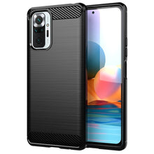 Заредете изображение във визуализатора на галерията – Carbon Case Flexible Cover Sleeve for Xiaomi Redmi Note 10 Pro black - TopMag
