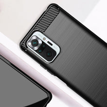 Заредете изображение във визуализатора на галерията – Carbon Case Flexible Cover Sleeve for Xiaomi Redmi Note 10 Pro black - TopMag
