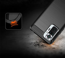 Заредете изображение във визуализатора на галерията – Carbon Case Flexible Cover Sleeve for Xiaomi Redmi Note 10 Pro black - TopMag
