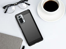 Заредете изображение във визуализатора на галерията – Carbon Case Flexible Cover Sleeve for Xiaomi Redmi Note 10 Pro black - TopMag

